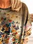 Crew Neck Casual Butterfly Shirt & Top