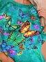 Butterfly Women Long Sleeve O-Neck Casual Sweatshirts Top