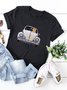 Women Cute Cat Graphic Tee Casual T-Shirt
