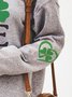 LOVE Lucky Four-leaf Clover Graphic Casual Sweatshirt