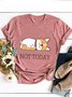 Not Today Funny Dog Graphic Short Sleeve Round Neck Tee