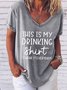 This Is My Drinking T-shirt Funny Drinking V Neck Tee