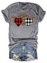 Valentine Leopard Plaid Heart T-Shirt Tee