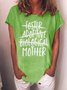 Foster Adoptive Biological Mother Graphic Round Neck Short Sleeve Loose Tee