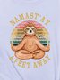MAMAST'AY 6 Feet Away Meditation Sloth Graphic Woman's T-Shirts