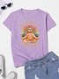 MAMAST'AY 6 Feet Away Meditation Sloth Graphic Woman's T-Shirts