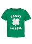 Sassy Lassie St. Patrick's Day Short Sleeve Casual Cotton-Blend Shift Woman's T-Shirts & Tops