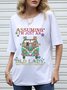 Hippie Cats Assuming I'm Just An Old Lady Was Your First Mistake Graphic Sleeve Big Round Neck Top
