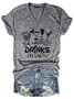 The Happiest Drinks On Earth Graphic V-neck Tee
