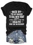 Back Off Graphic Short Sleeve Round Neck Loose Tee
