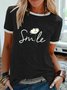 Smile Daisy Casual Floral Crew Neck Short Sleeve Woman's T-shirt
