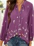 Colorful Butterfly Print Long Sleeve Shirt