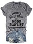 I'M Just A Good Mom With A Hood Playlist V Neck Casual Short Sleeve Woman Tee