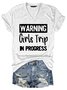 Warning Girls Trip In Progress V Neck Casual Women's T-Shirt