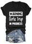Warning Girls Trip In Progress V Neck Casual Women's T-Shirt