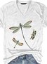Vintage Dragonfly Short Sleeve V-neck Tee