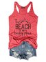 The Beach Is My Happy Place Sleeveless Top Women Tank Top