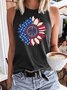 American Flag Hipple Sunflower Women's Sleeveless Shirt