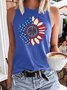 American Flag Hipple Sunflower Women's Sleeveless Shirt