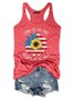Land of the free because  of the brave American Flag Sunflower Tank Top