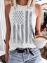 Sleeveless Shirt American Flag Tank Top Patriotic Star and Striped Vest