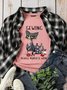 Sewing Because Murder Is Wrong Funny Cat Graphic Tee