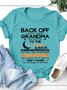 Grandma Loves Me To The Moon And Back Casual Crew Neck T-shirt