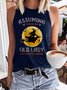 Women's Funny Halloween Assuming Old Lady Mistake Graphic Sleeveless Casual Tank Top