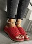 Rivet Electric Embroidery Hollow Comfortable Slippers