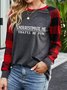 Underestimate Me That'll Be Fun Plaid Sweatshirt Slogan Long Sleeve Top