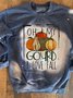 Halloween Pumpkin Print Round Neck Long Sleeve Sweatshirts