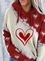 Heart-shaped Pattern Printed Women's Hooded Sweatshirts