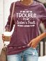 If We Get In Trouble It's My Sisters Fault Women‘s Long Sleeve Shift Crew Neck Sweatshirts