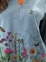 Butterfly Flower Neckliner Zipper Sweatshirts