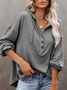 Women Long Sleeve Buttoned Sweatshirt Casual Top