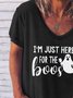I'm just here for the boos. V-neck short-sleeved cotton-blend T-shirt