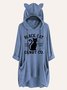 Black Cat Candy Co Women's Hoodie Cotton-Blend Casual Sweatshirts