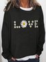 Love Casual Regular Long Sleeve Sweatshirts