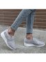 Casual Rhinestone Velcro Zipper Sneakers