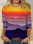 Sunset Landscape Print Causal Sweatshirts