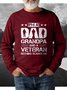 I'm A Dad Grandpa And A Veteran Nothing Scares Me Casual Crew Neck Sweatshirt
