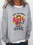 Hippie Peace Print Ladies Sweatshirts