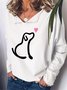 Casual and simple dog print long-sleeved lapel Sweatshirts