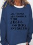 All Things Are Possible with Jesus Crew Neck Cotton Blends Sweatshirts