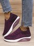 Simple Plain Flying Knit Sneakers
