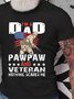 I Am A Father And Veteran Print T-shirt