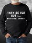 Funny text print round neck long-sleeved sweatshirt