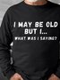 Funny text print round neck long-sleeved sweatshirt