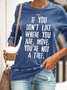 Funny text print round neck long-sleeved Sweatshirts
