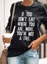 Funny text print round neck long-sleeved Sweatshirts